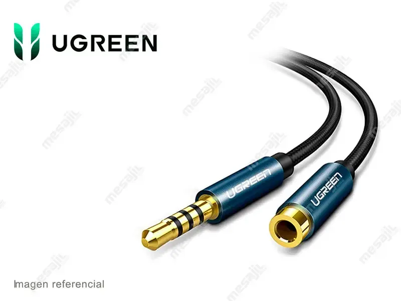 Cable UGREEN de Audio 3.5mm Macho/Hembra 1.5m Negro/Trenzado (40674)