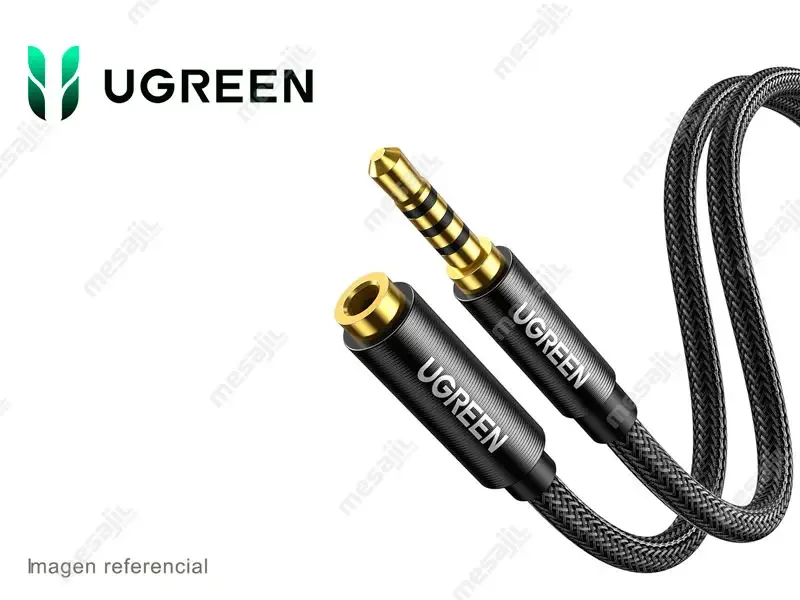 Cable UGREEN de Audio 3.5mm Macho/Hembra 3.5m Negro/Trenzado (40675)