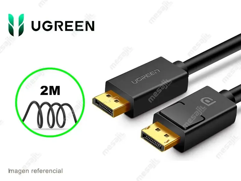 Cable UGREEN Displayport macho a macho (10211)  2mts Negro