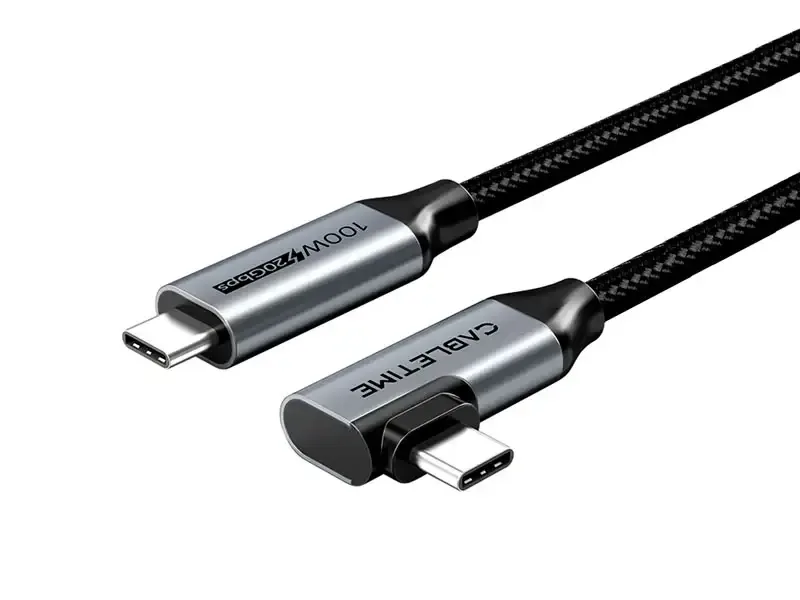 Cable USB-C a USB-C 1mt CABLETIME CU24H 90° 100W