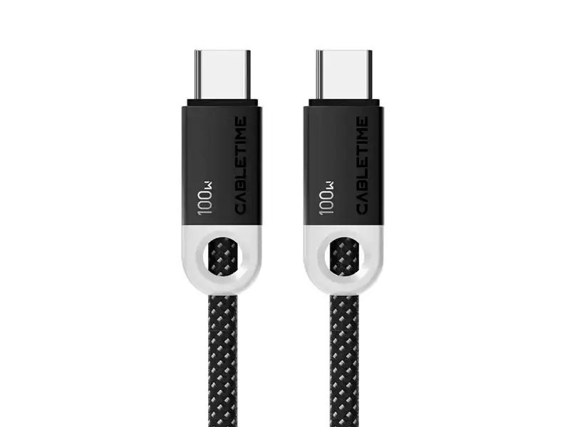 Cable USB-C a USB-C 2mts Cable CABLETIME CUP1L PD100W Black