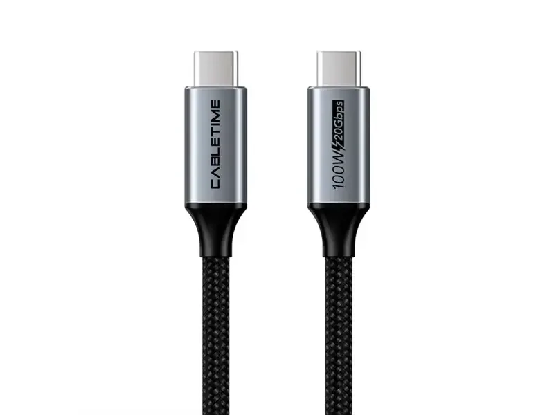 Cable USB-C a USB-C 2mts CABLETIME CU20L 4K 100W
