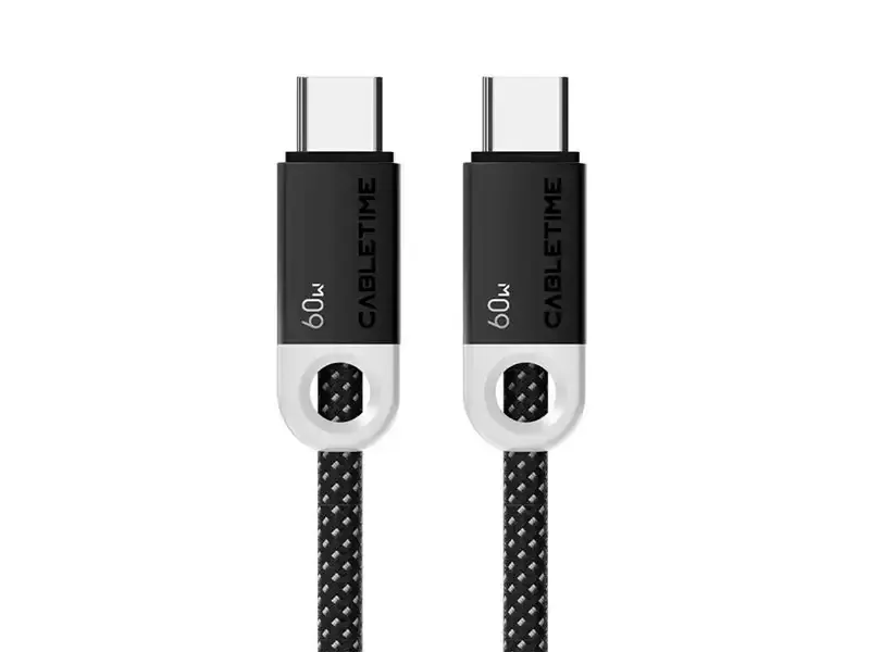 Cable USB-C a USB-C 2mts CABLETIME CUP4L PD60W Black