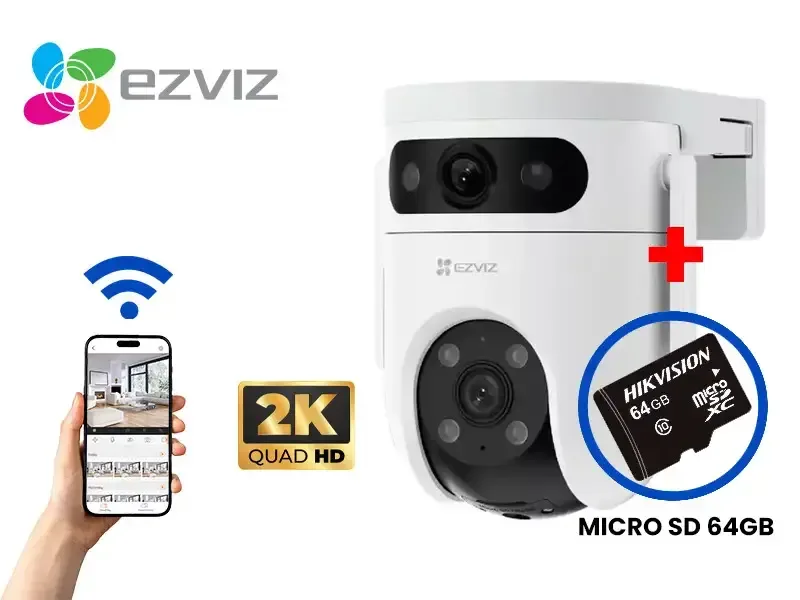 CAM IP H9C PT LENTE DUAL EXTERIOR de 6MPX +MICRO SD 64GB