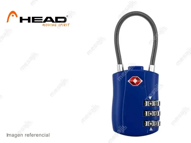 Candado Head TSA Cable con Clave Azul
