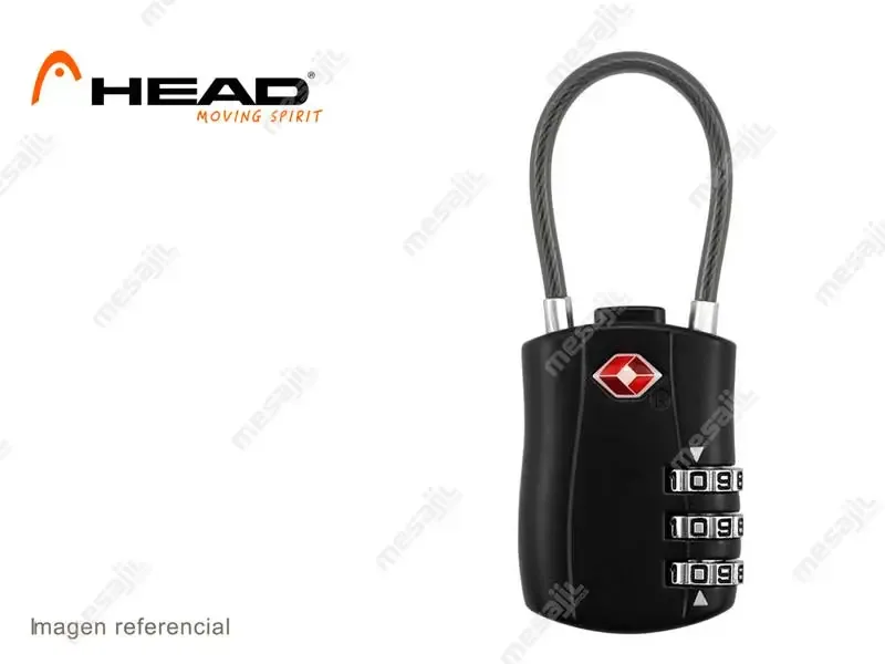 Candado Head TSA Cable con Clave Negro