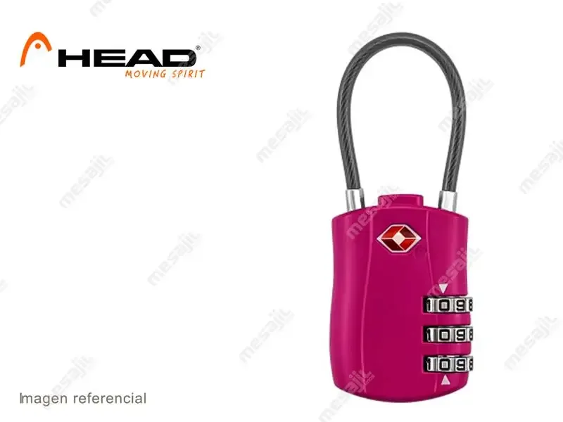 Candado Head TSA Cable con Clave Rosado