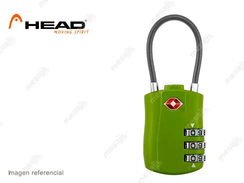 Candado Head TSA Cable con Clave Verde