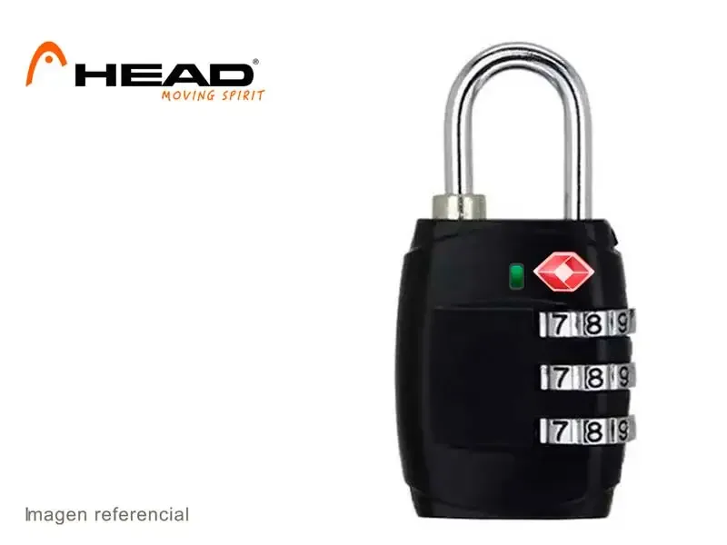 Candado Head TSA con Clave Negro
