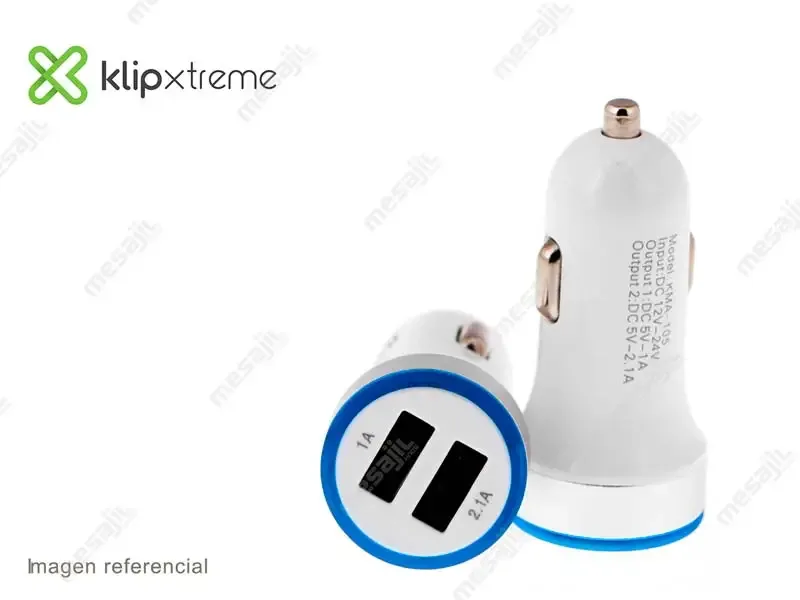 Cargador de Corriente para Auto Klip Xtreme Dual USB LED (KMA-105)