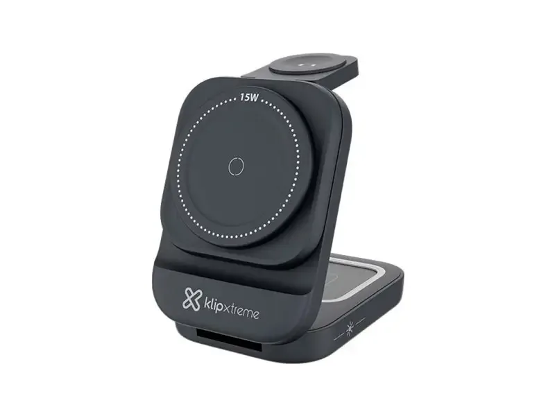 Cargador inalámbrica 3 en 1 Klip Xtreme PowerDesk Lite para mesa 15W  (KDC-150)