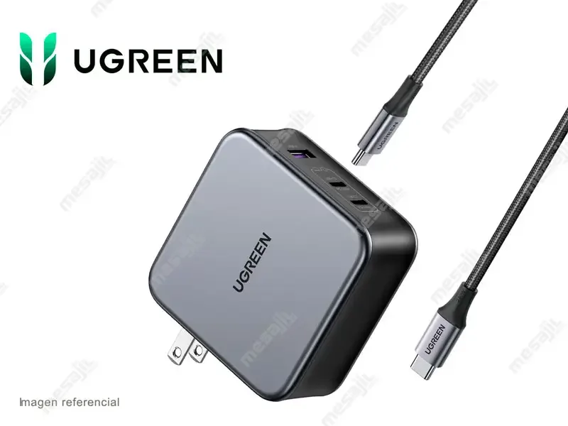 Cargador UGREEN NEXO de Gan USB-C 3pt / USB/ 14W (90548)