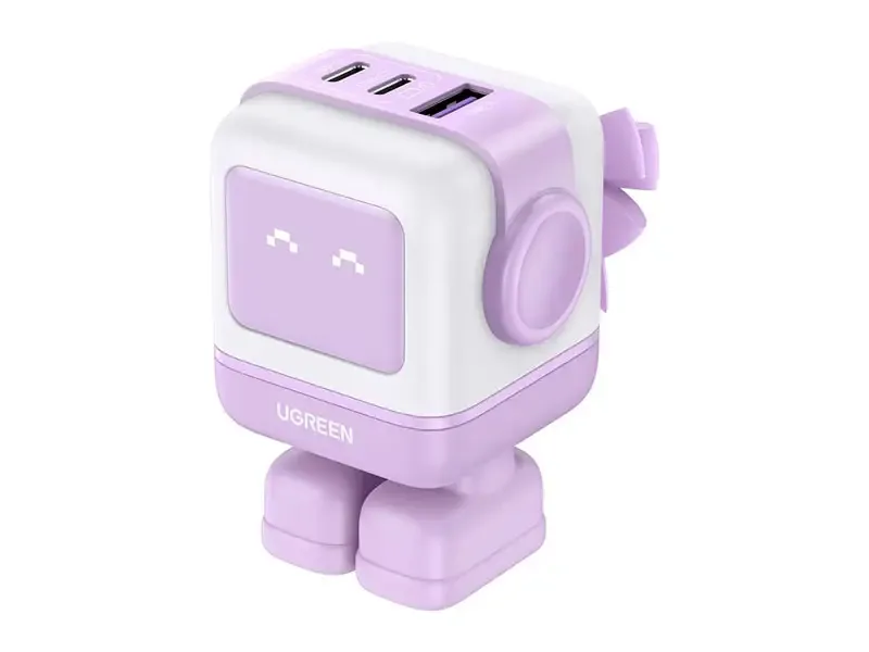 Cargador UGREEN Robot 65w 2 USB-C / 1 USB-A (35314) Purpura