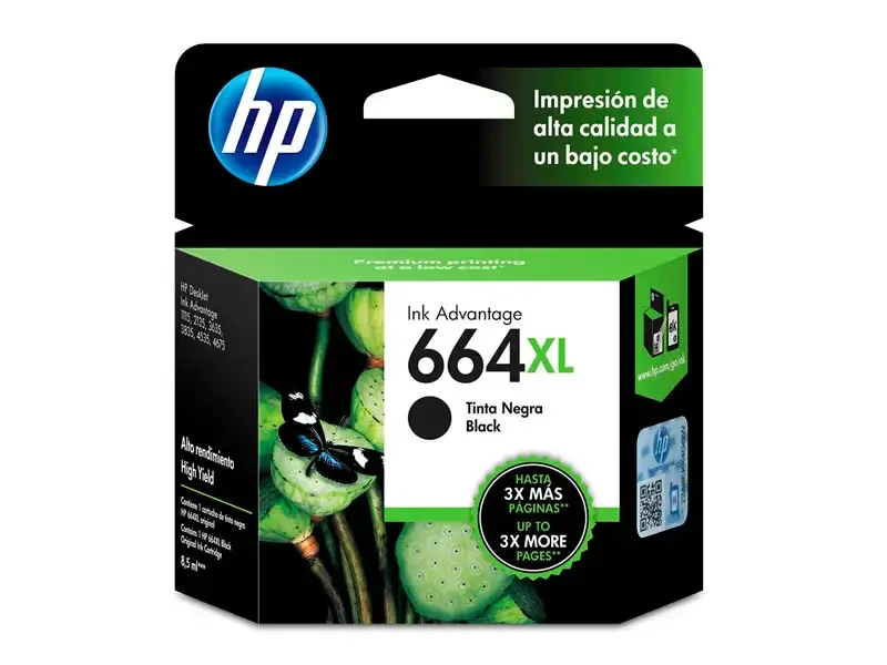 Cartucho de Tinta HP 664XL Negro Original (F6V31AL) 1115/2135/4675 480pag