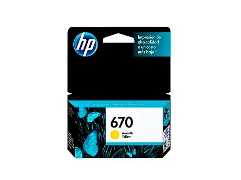 Cartucho de Tinta HP 670 Amarillo Original (CZ116AL) 300pag 3525