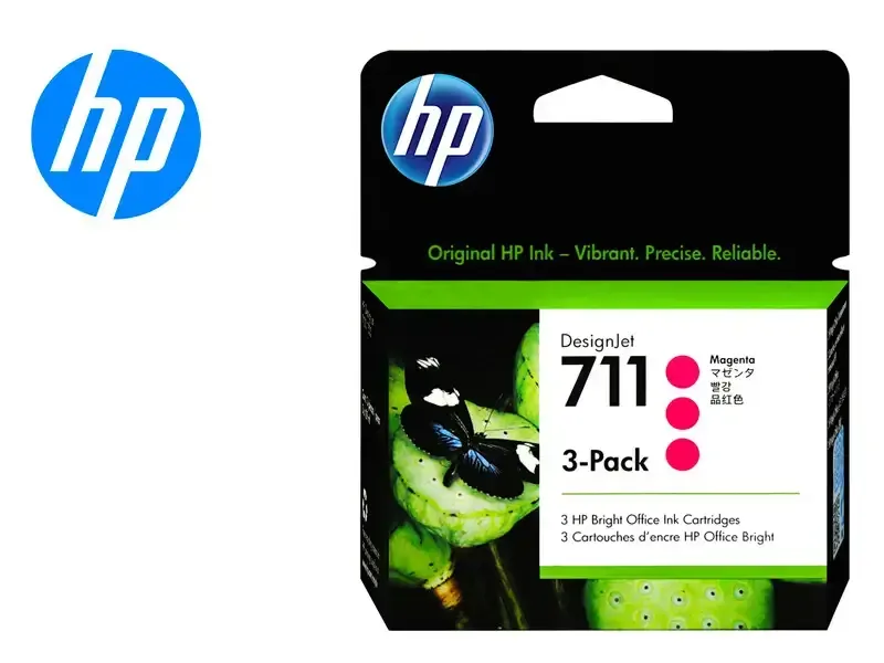 Cartucho de Tinta HP 711 Magenta Original 3-Pack 29ml (CZ135A) T120/T520