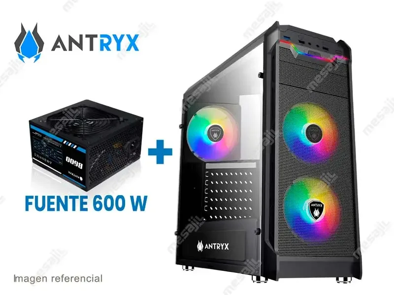 Case Antryx RX VORTEX + Fuente 600Watts ATX