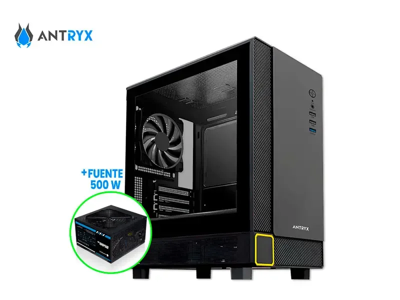 Case Antryx Xtreme Micro XM-420 + Fuente 500W Vidrio Templado