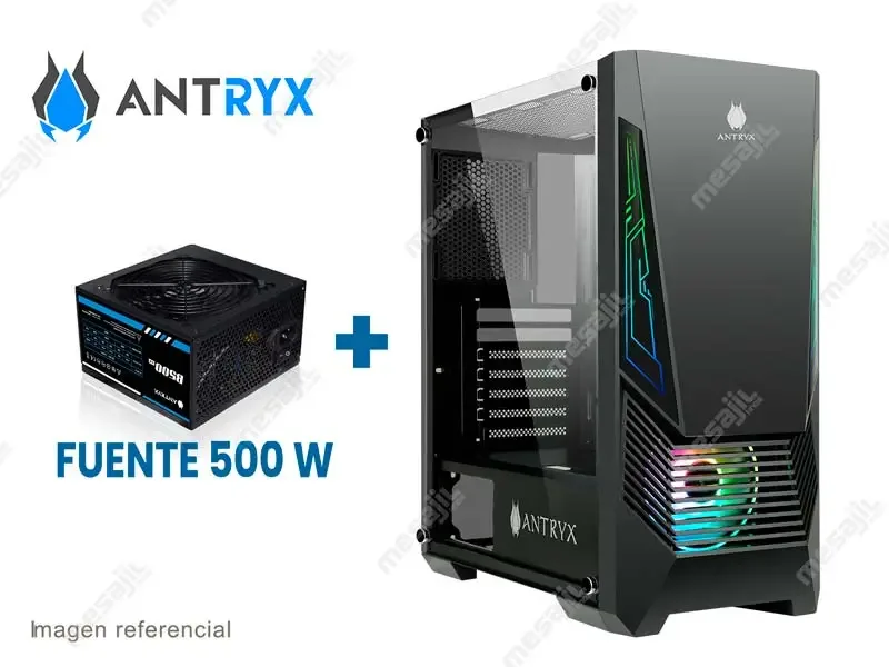 Case Antryx Xtreme NC-257 ARG FAN Vidrio templado + Fuente B500W