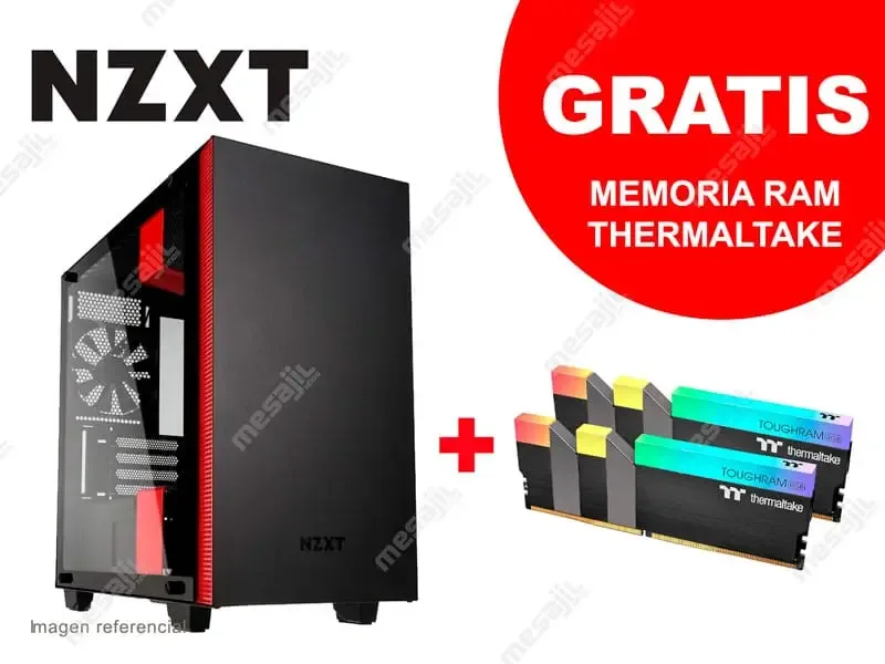Case NZXT H400i Micro-ATX Vidrio Templado Black/Red