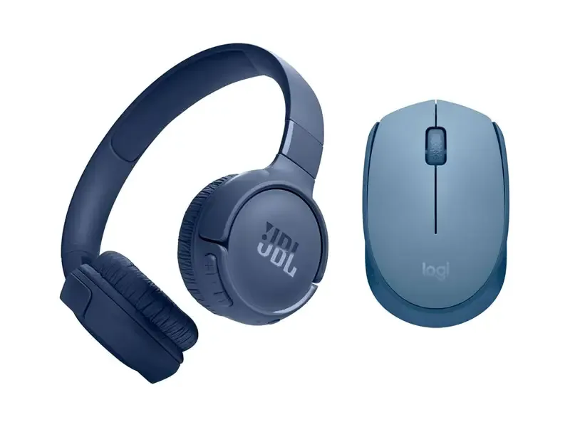 Combo Audifono JBL Tune 520 BT + Mouse Logitech M170 Wireless Blue Gray