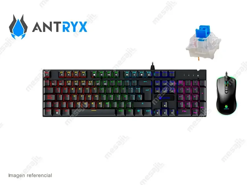 Combo Gaming Antryx Teclado Mecanico + Mouse GC-3100 Black/ Blue Switch