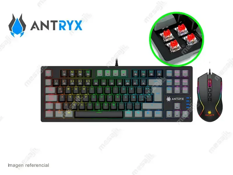 Combo Gaming Antryx Teclado mecanico + mouse GC-5500 (AGC-5500KRE-SP) Red Switch