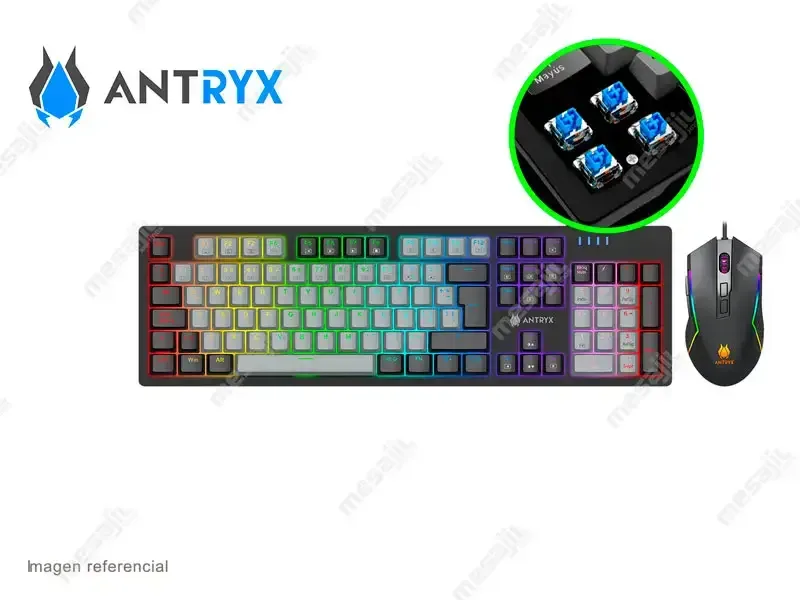 Combo Gaming Antryx Teclado mecanico + mouse GC-5600 (AGC-5600KBL-SP) Blue Switch