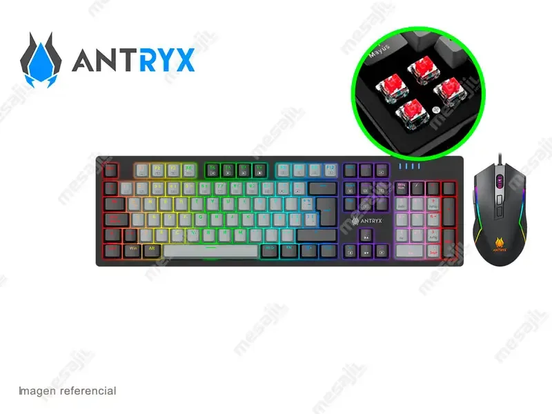 Combo Gaming Antryx Teclado mecanico + mouse GC-5600 (AGC-5600KRE-SP) Red Switch