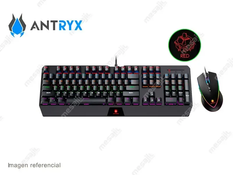 Combo Gaming Antryx Teclado + Mouse Chrome Storm GC-5100 (AGC-5100KRE-SP) Red Switch
