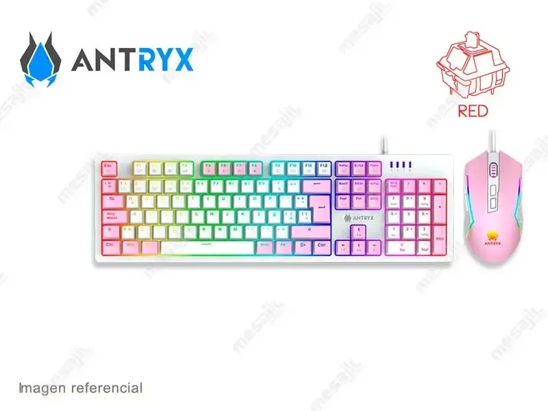 Combo Gaming Antryx Teclado + Mouse GC-5400  Pink , Red Switch (AGC-5400PRE-SP)