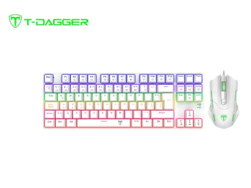 Combo Gaming T-Dagger ADVANCE FORCE Teclado Bora TGK313W + Mouse Brigadier TGM206W