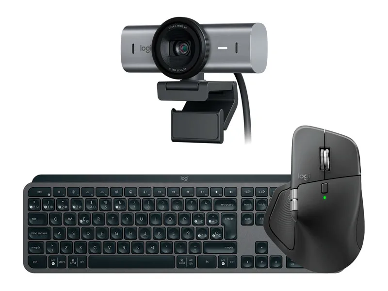 Combo Logitech MX Teclado Keys S Iluminated + Mouse MASTER 4 + Camara Brio Pro 700 Wireless Black/Graphite