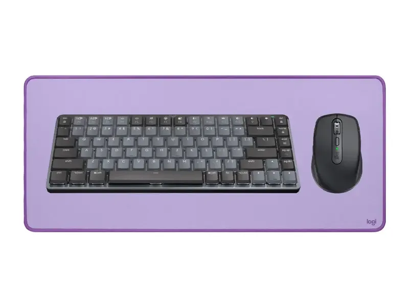 Combo Logitech MX Teclado Mechanical Mini + Mouse ANYWHERE 3S + Mouse Pad Desk Mat Graphite/Lavender