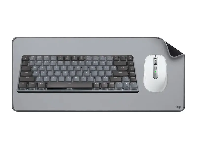 Combo Logitech MX Teclado Mechanical Mini + Mouse ANYWHERE 3S + Mouse Pad Desk Mat Pale Grey