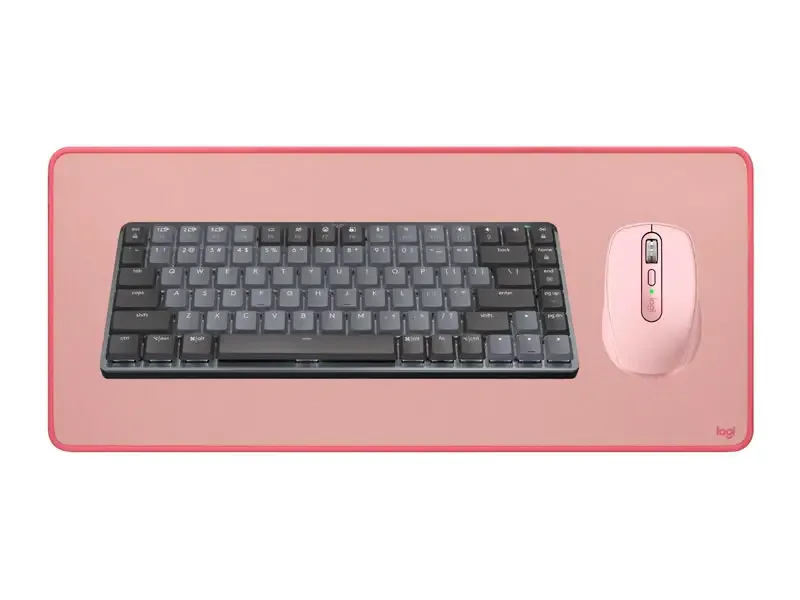 Combo Logitech MX Teclado Mechanical Mini + Mouse ANYWHERE 3S + Mouse Pad Desk Mat Graphite/Rose