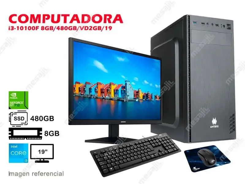 COMPUTADORA BASIC I i3-10100F 8GB/480GB/VD2GB/19 (30-1716)
