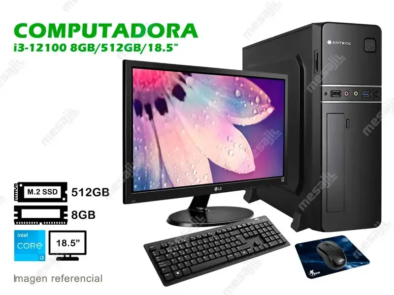 COMPUTADORA BASIC III i3-12100 8GB/512GB/18.5" (30-1720)