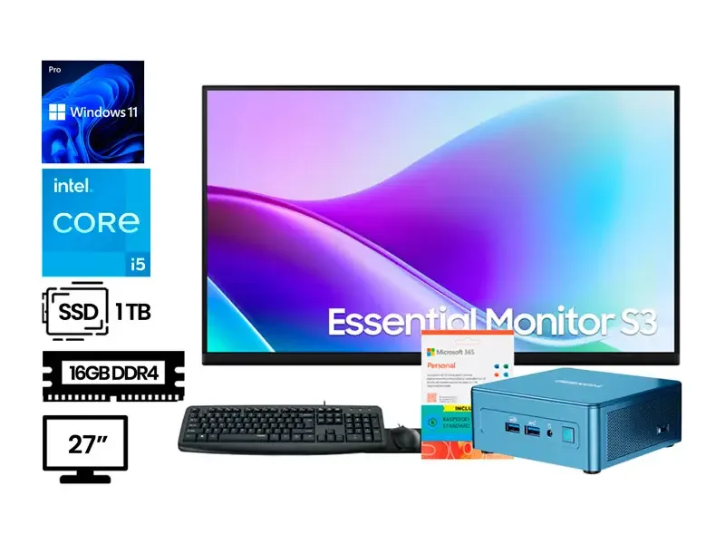 COMPUTADORA GEEKOM IT13 Core i5-13600H 16GB SSD1TB + Monitor 27"  W11Pro