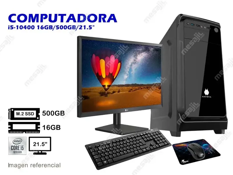COMPUTADORA STANDAR I i5-10400 16GB/500GB/21.5" (30-1724)