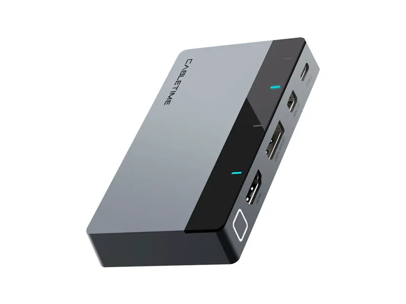 Conmutador HDMI 4 en 1 CABLETIME CB00G USB-C/HDMI/DP/Mini DP