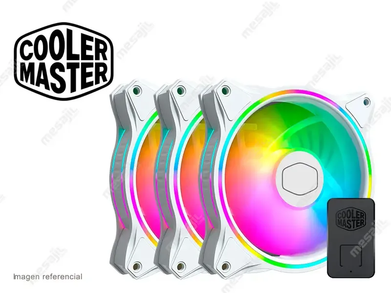 Cooler Case Cooler Masterfan MF120 HALO 120mm Kit 3 EN 1 Blanco