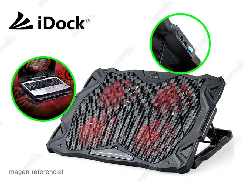 Cooler para Laptop iDock Pro Gaming K9 17" Black
