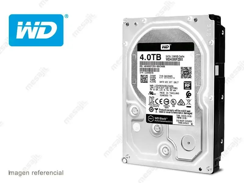 Disco Duro de 4TB Interno Western Digital Black SATA 3.5" (WD4005FZBX)