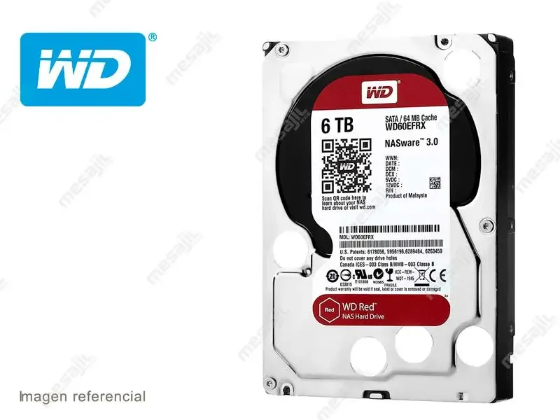 Disco Duro de 6TB Interno Western Digital Red Plus NAS SATA 3.5" 256MB