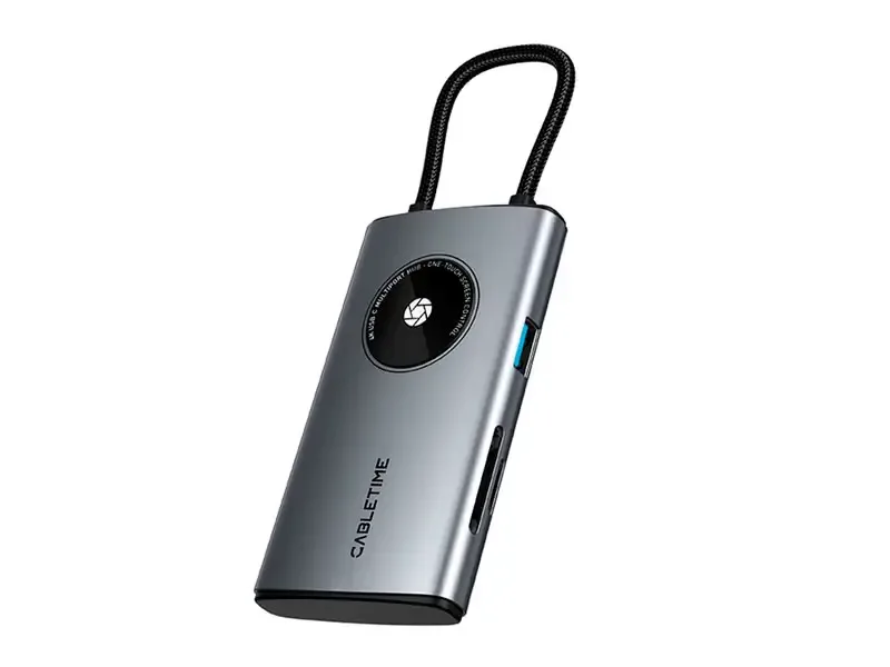 Docking Station CABLETIME CB93G USB-C a 6 Puertos: HDMI USB-A UBS-C 1SDTF