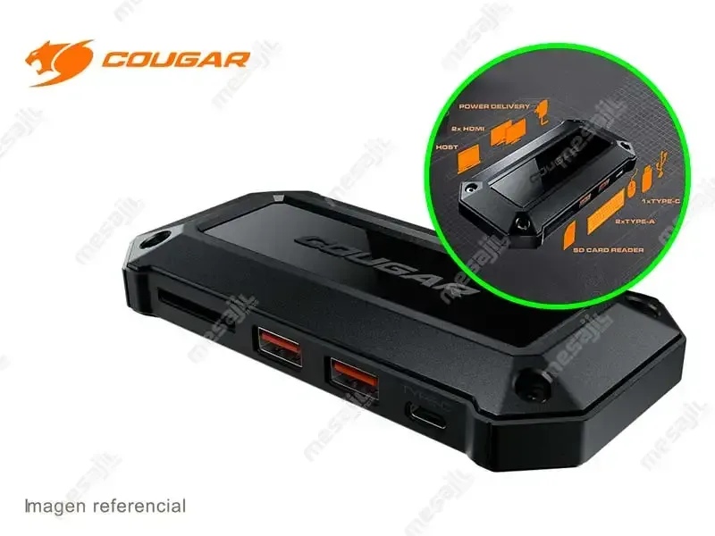 Docking Station COUGAR  DH07 SLIM 7-PORT  HDMIx2 , USB TIPO A x2 ,  SD Card, USB-C x1