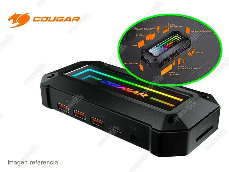 Docking Station COUGAR  DS10 10-PORT  HDMIx2 , USB 3.1x3 , Ethernet, SD Card