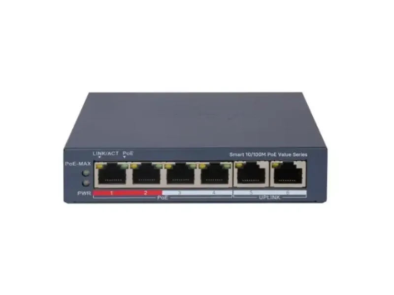 DS-3E1106P-EI/M Switch Smart de 6 Puertos de 4 puertos PoE y 2 RJ45 10/100