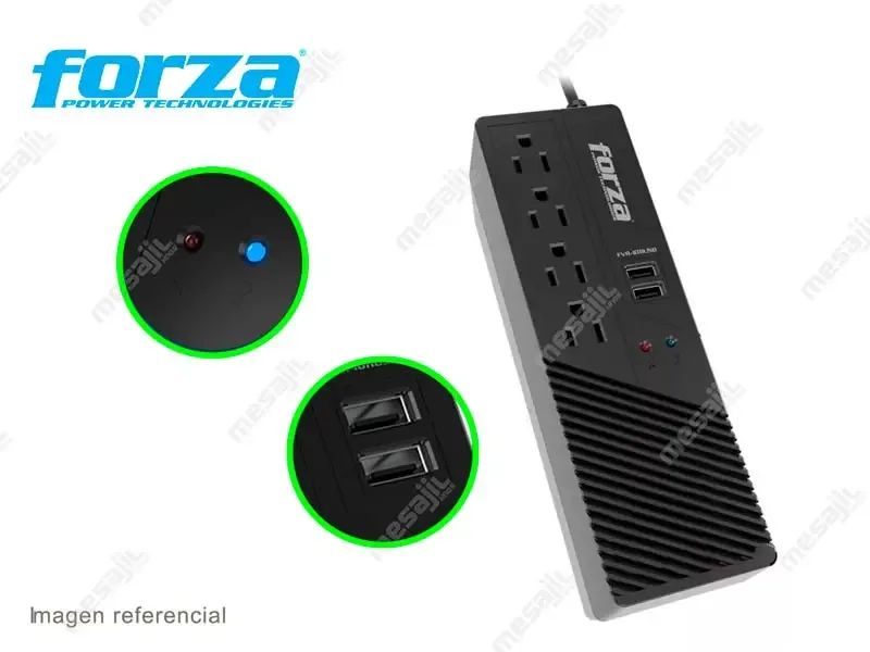Estabilizador Forza 1000VA FVR-1012U USB 500W 4 Tomas 220V